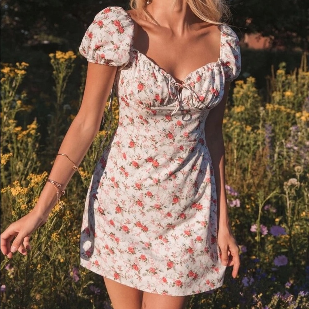 Puff Sleeve Floral Dress